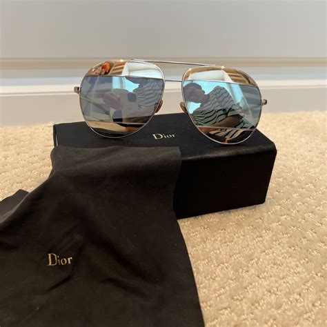 CHRISTIAN DIOR Split 1 Aviator Sunglasses Silver Blue 1502922 